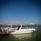 Speedboats moored to a jetty