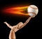 Speeding baseball flame catch manikin