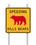 Speeding Kills Bears road sign