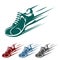 Speeding running shoe icons