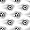 Speeding soccer ball seamless pattern