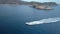 The speeding speed boat in the sea in Monte Argentario