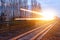 Speeding Train with Dramatic Light Streaks