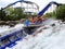 Speeding water roller coaster family fun