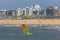 Speeding windsurfers at Scheveningen beach The Hague