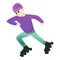 Speedman inline skates icon, cartoon style