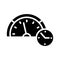 Speedmeter deadline glyph flat vector icon