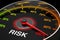 Speedometer as Risk Level Meter. 3d Rendering