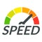 Speedometer design logo, flat style