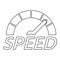 Speedometer design logo, outline style