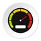 Speedometer dial icon, flat style