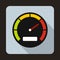 Speedometer dial icon, flat style