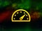 Speedometer gauge icon abstract bokeh dark background