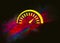 Speedometer gauge icon colorful paint abstract background brush strokes illustration design