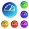 Speedometer gauge icon digital abstract round buttons set illustration