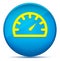 Speedometer gauge icon modern flat cyan blue round button