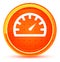 Speedometer gauge icon natural orange round button