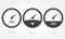 Speedometer or gauge icons set. Infographic and car instrument design elements. Vector illustration.