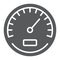 Speedometer glyph icon, data and analytics