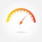 Speedometer icon. Meter or gauge design element. Car instruments vector illustration.