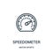 speedometer icon vector from motor sports collection. Thin line speedometer outline icon vector illustration. Linear symbol