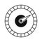Speedometer icon vector. Scale meter in outline style. Tachometer icon. Speed indicator symbol.