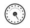 Speedometer icon vector. Scale meter in outline style. Tachometer icon. Speed indicator symbol