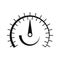 Speedometer icon vector. Scale meter in outline style. Tachometer icon. Speed indicator symbol