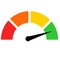 Speedometer icon on white background. Colorful gauge sign. Credit score meter symbol. flat style