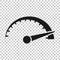 Speedometer level sign icon in transparent style. Accelerate vector illustration on isolated background. Motion tachometer