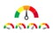 Speedometer measure in colorful flat design. Evaluation of service from bad to excellent level. Isolated set of