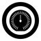 Speedometer odometer speed counter meter icon in circle round black color vector illustration image solid outline style