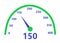 The speedometer scale illustration showing speeds from zero to 4-four hundred kilometer per hour white backdrop