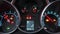 Speedometer and tachometer on-board computer with technical indicators condition of the car on the driver`s panel