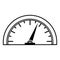 Speedometer vector icon. Hand drawn doodle illustration. Outline speed meter. Isolated black sketch on a white background
