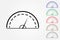 Speedometer vector icon using many colors on white background