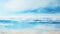 Speedpainting: Ocean With Blue And White Sky - Large Canvas Format