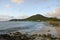 Speedy`s passenger ferry and freight barges at the Spanish Town dock in St. Thomas Bay, Virgin Gorda, BVI