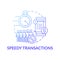 Speedy transactions concept icon