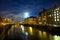 Speicherstadt at night in Hamburg