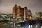 Speicherstadt at night in Hamburg