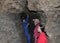 Speleologists and visitors in the gypsum cave