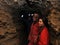 Speleologists and visitors in the gypsum cave