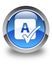 Spell check icon glossy blue round button