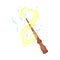 Spell Wand with Sparkling Dust or Powder Swirling Around Vector Illustration