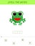 Spelling word scramble game template. Educational activity for preschool years kids and toddlers with cute frog. Flat vector stock