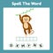 Spelling Word Scramble Game Template. Perfct for Kids Activity