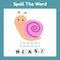 Spelling Word Scramble Game Template Snail. Perfect for Kids Activity