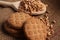 Spelt cookies and spoon