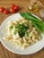 Spelt pasta with ramsons